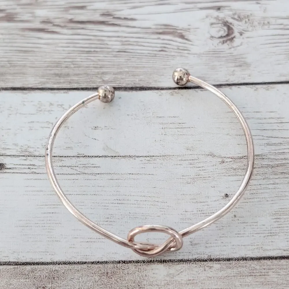 Very Light Shade of Rose Gold Tone Knot Bracelet - Condition Issues